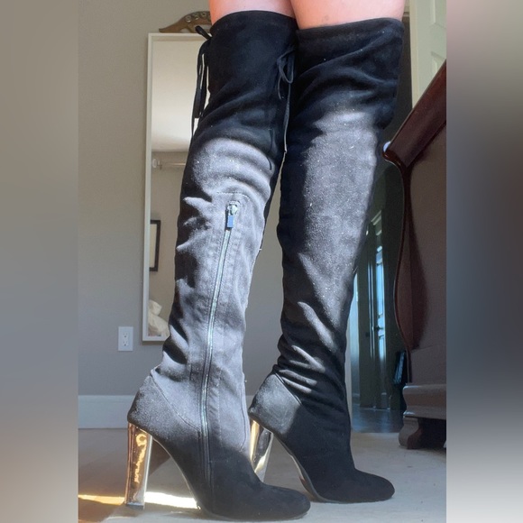 Over-the-knee heeled boots - size 9 - Picture 2 of 10